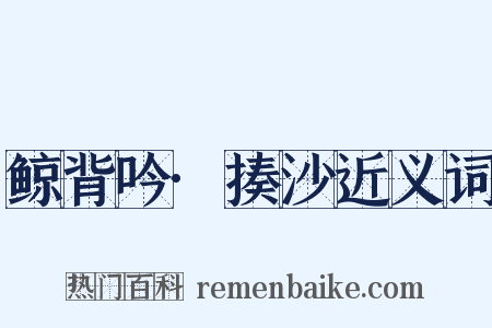 鲸背吟·揍沙近义词是什么意思的图片